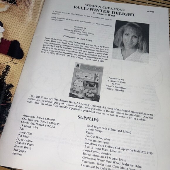 Fall/Winter Delight Wood Provo Crafts Patterns By Annette Ward -Booklet Vtg 1995 - Picture 2 of 6